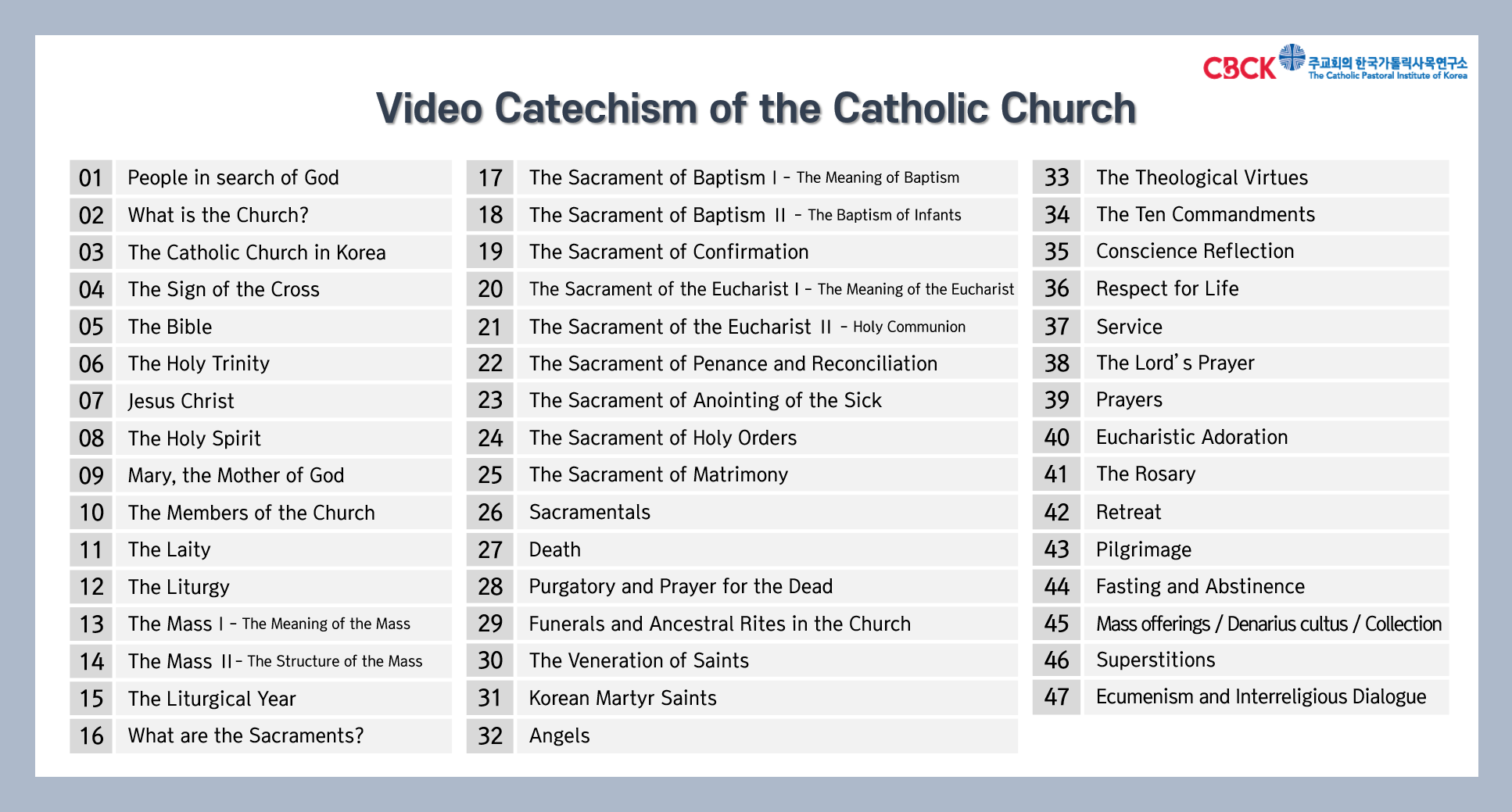 Video Catechism of the Catholic Church